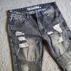 Trillnation black destruction jeans